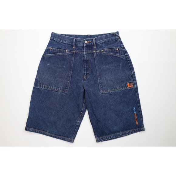Vintage 90s Y2K FUBU Mens 34 Faded Fat Albert and the Junkyard Gang Denim Shorts - Picture 1 of 16
